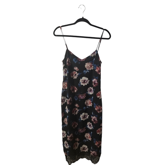 Zara floral slip dress with lace - Picture 1 of 3